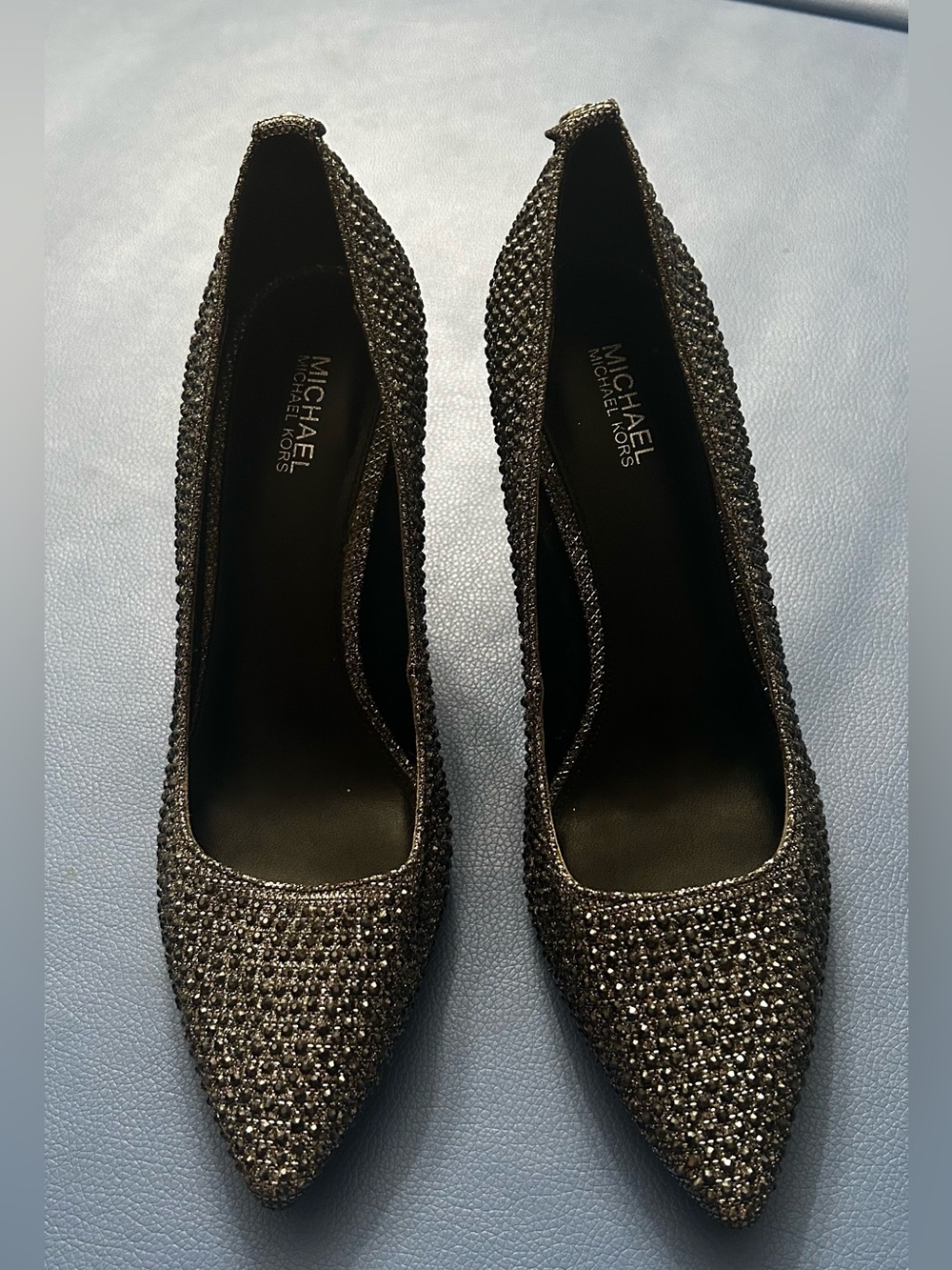 Michael Kors Sparkle Pointed Toe Pumps - Gunmetal
